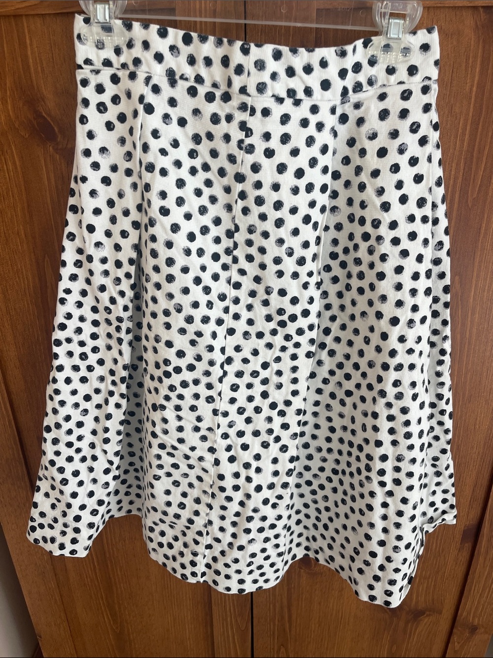 Who What Wear White Circle Skater Skirt with Black Polka Dots